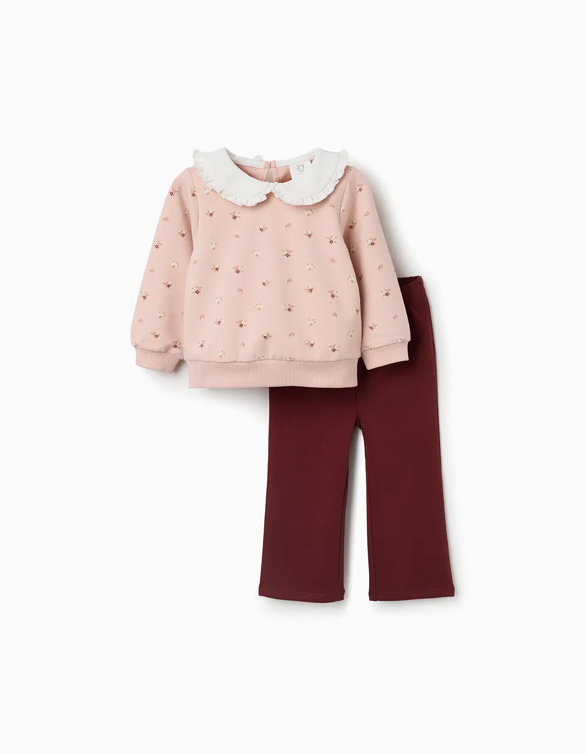 Conjunto flowers borgoña